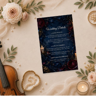 Moody Gothic Candlelit Wedding Enclosure Card
