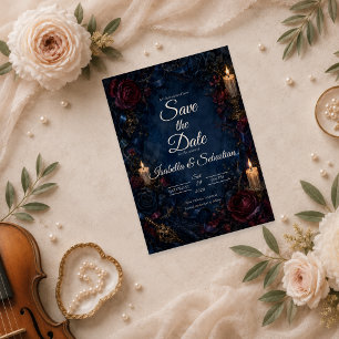 Moody Gothic Candlelit Wedding Save The Date