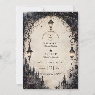 Moody Gothic Celestial Wedding Invitation