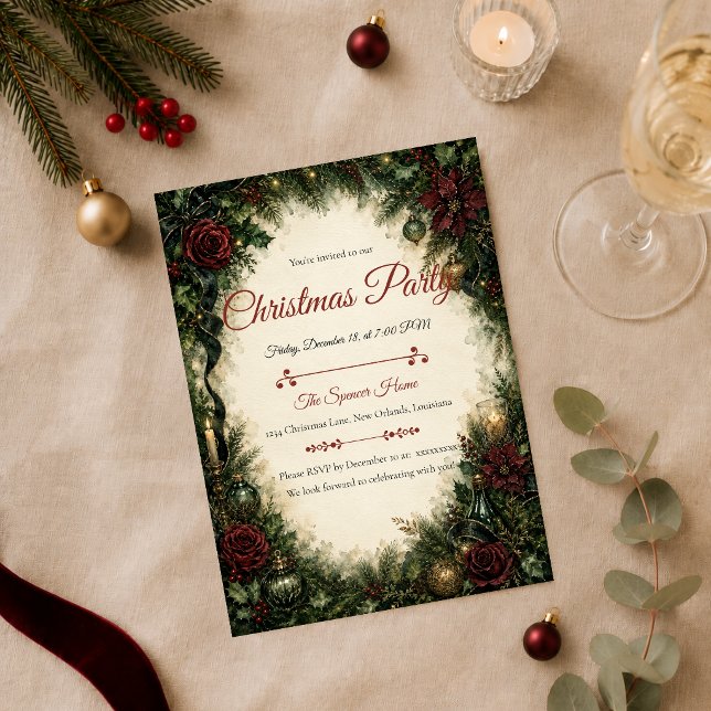 Moody Gothic Christmas Party Invitation (Creator Uploaded)