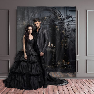 Moody Gothic Dark Alter Table & Candles XLarge Tapestry