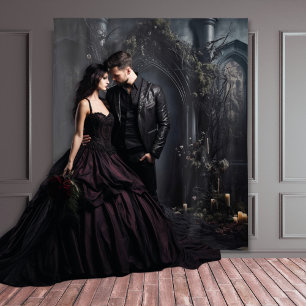 Moody Gothic Dark Arch with Candles XLarge Tapestry