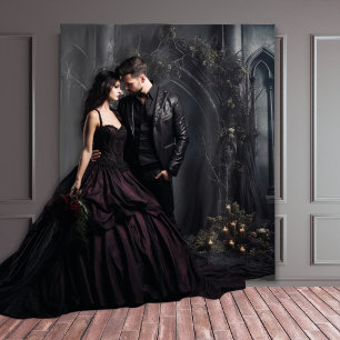 Moody Gothic Dark Candlelit Arch & Flowers XLarge Tapestry