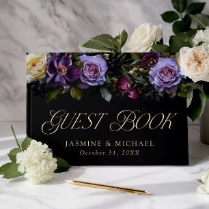 Moody Gothic Floral Wedding Guest Book