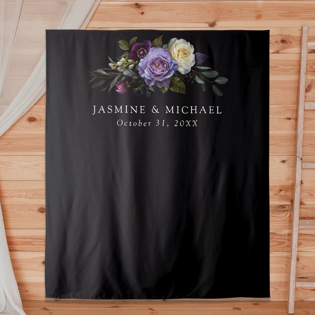 Moody Gothic Floral Wedding Tapestry (Creator Uploaded)