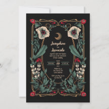 Moody Gothic Floral with Crescent Moon 2