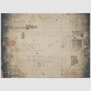 Moody Gothic Obsidian Vintage Manuscript Tissue Paper