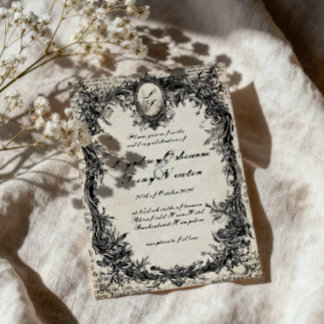 Moody Gothic Romance Wedding Invitation