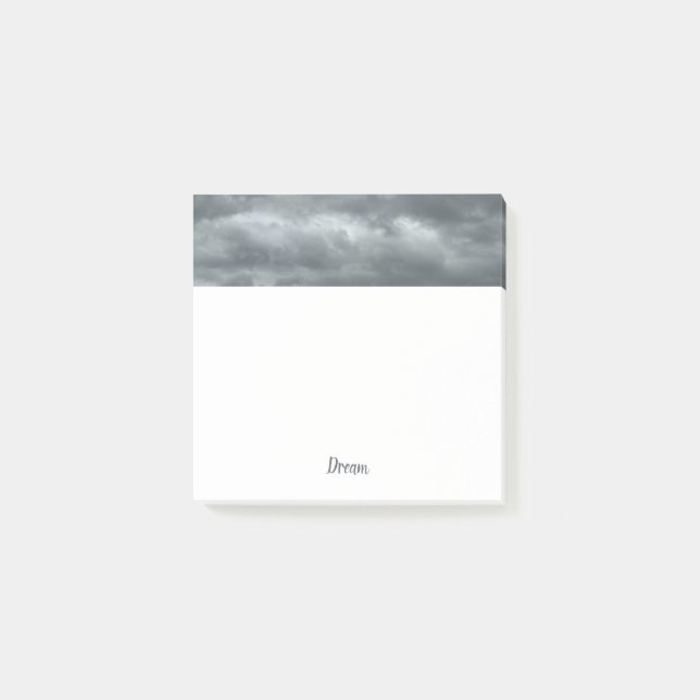 Moody Gray Clouds Square Post-it Notes (Front)