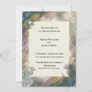 Moody Green Botanical Wedding Invitation