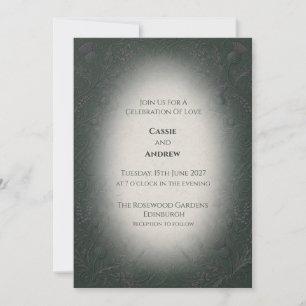 Moody Green Vignette Wedding Invitation