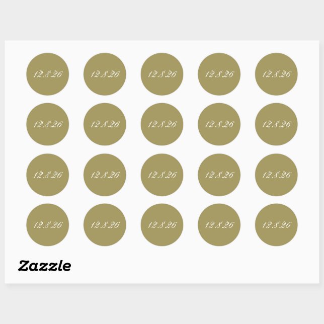 Moody Green Vintage Wedding Date Envelope Seal (Sheet)