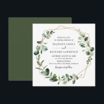 Moody Greenery with Gold Geometric Frame Wedding Invitation<br><div class="desc">This modern customisable Wedding Invitation features a gold geometric frame decorated with moody watercolor greenery foliage & has been paired with a classy serif font. To make advanced changes,  please go select "Click to customise further" option under Personalise this template.</div>