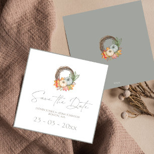 Moody Grey Rustic Fall Wedding Save The Date