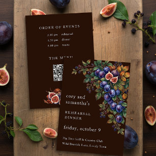 Moody Harvest Plum Fig Rehearsal Dinner Invitation