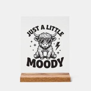 Moody Highland Cow Vintage Engraving Shirt Design_ Acrylic Sign