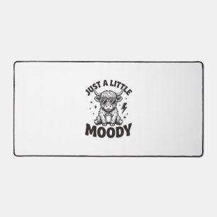 Moody Highland Cow Vintage Engraving Shirt Design_ Desk Mat