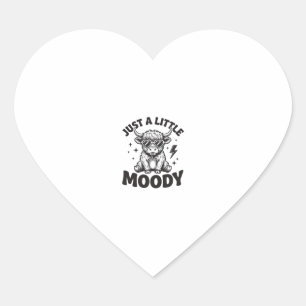 Moody Highland Cow Vintage Engraving Shirt Design_ Heart Sticker