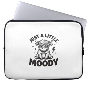 Moody Highland Cow Vintage Engraving Shirt Design_ Laptop Sleeve