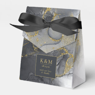 Moody Ink Charcoal Gold Abstract ID988 Favour Box