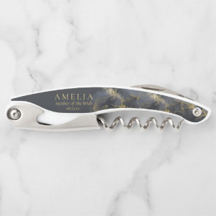 Moody Ink Charcoal Gold Wedding Party ID988 Corkscrew