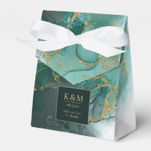 Moody Ink Emerald Gold Abstract ID988 Favour Box