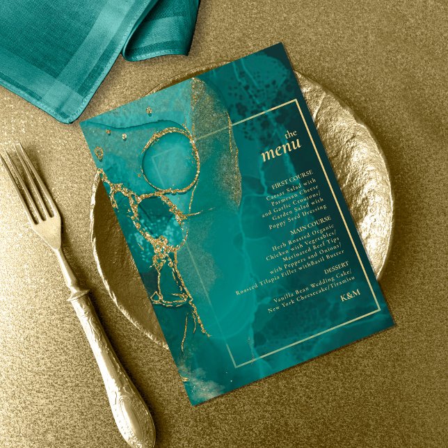 Moody Ink Emerald Gold Abstract Menu ID988 (Creator Uploaded)