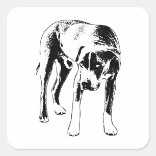 Moody Ink Look, Pitbull Mix Square Sticker