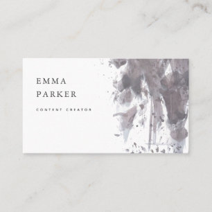 Moody Ink   Modern Dark Charcoal Grey and White Business Card