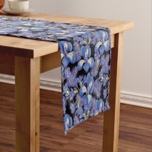 moody iris short table runner