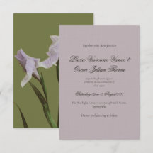 Moody Lavender Iris Floral Wedding Invitation