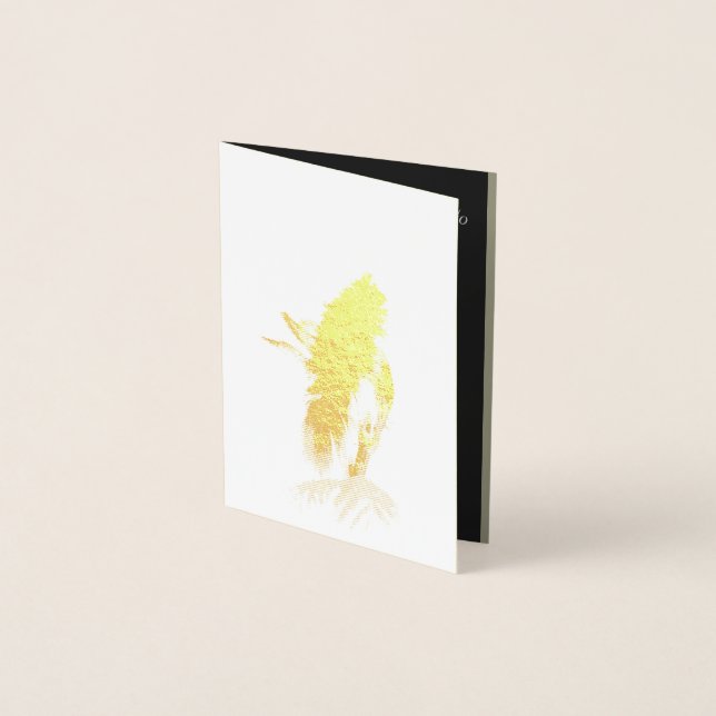 Moody Light as a Feather, Wedding Invitation Gold  (Front)