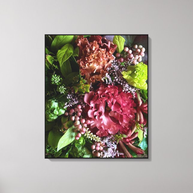 Moody Lisianthus Botanical Canvas Print (Front)