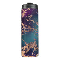 Moody Luxe Marble | Deep Purple and Teal Rose Gold