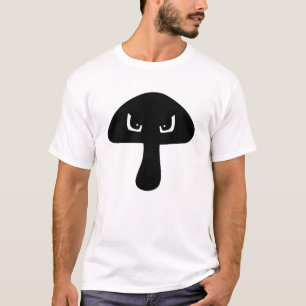Moody Mad Mushroom Face Silhouette T-Shirt