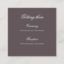 Moody Mauve Lavender Iris Wedding Details Card