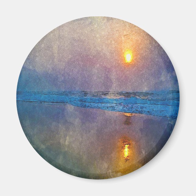 Moody misty seaside sunrise  magnet (Front)