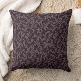 Moody Modern Chic Botanical Leaf Dark Purple Cushion