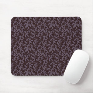 Moody Modern Chic Botanical Leaf Dark Purple Mouse Mat