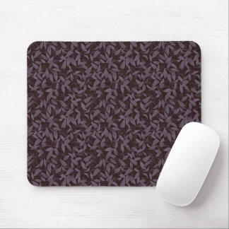 Moody Modern Chic Botanical Leaf Dark Purple Mouse Mat