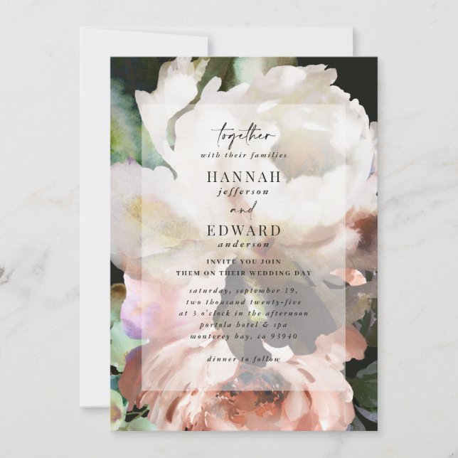 Moody modern classy dark fall winter wedding (Front)