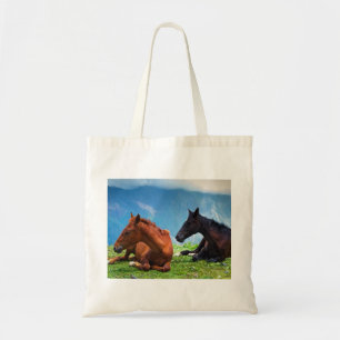 Moody Mountain Horses: A Fine Art Travel  Tote Bag