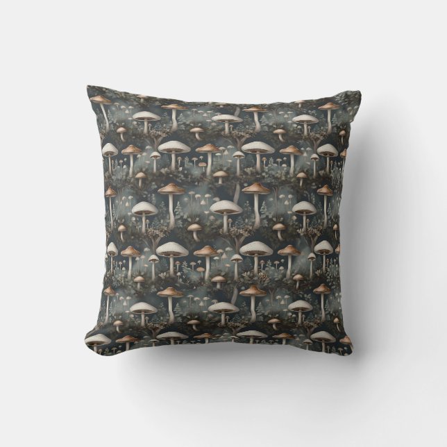 Moody Mushroom Forest Cushion (Front)
