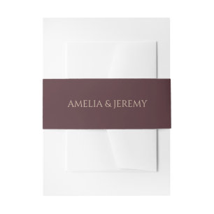Moody Navy Blue & Burgundy Floral Invitation Belly Band