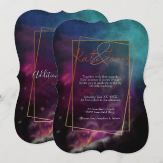 Moody Nebula Among the Stars Wedding Invitation