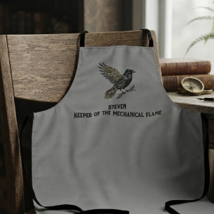 Moody Obsidian Steampunk Raven Apron