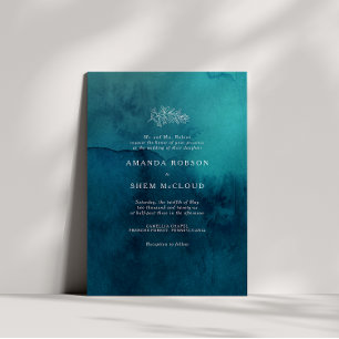 Moody Ocean Watercolor Wedding Invitation