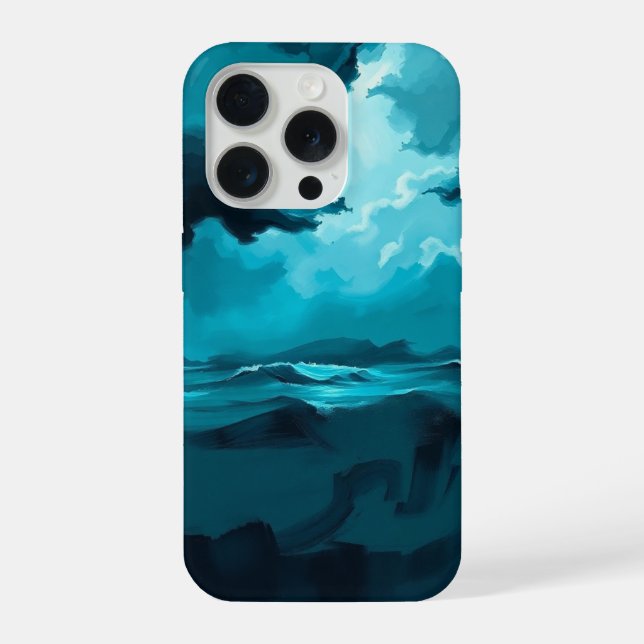 Moody Ocean Waves Under Stormy Sky – Abstract Seas iPhone Case (Back)