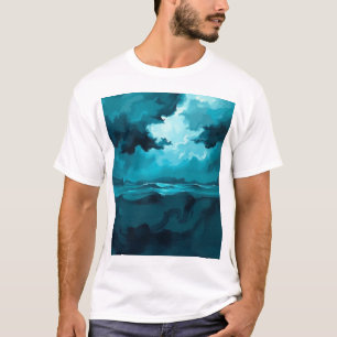 Moody Ocean Waves Under Stormy Sky – Abstract Seas T-Shirt