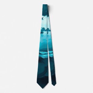 Moody Ocean Waves Under Stormy Sky – Abstract Seas Tie
